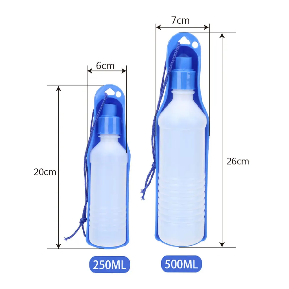 

Dog Travel Water Bottle Dog Cat Drinking Water Feeder 250/500 ML Pet Dispenser Outdoor Pet Puppy Bowl Foldable Portable
