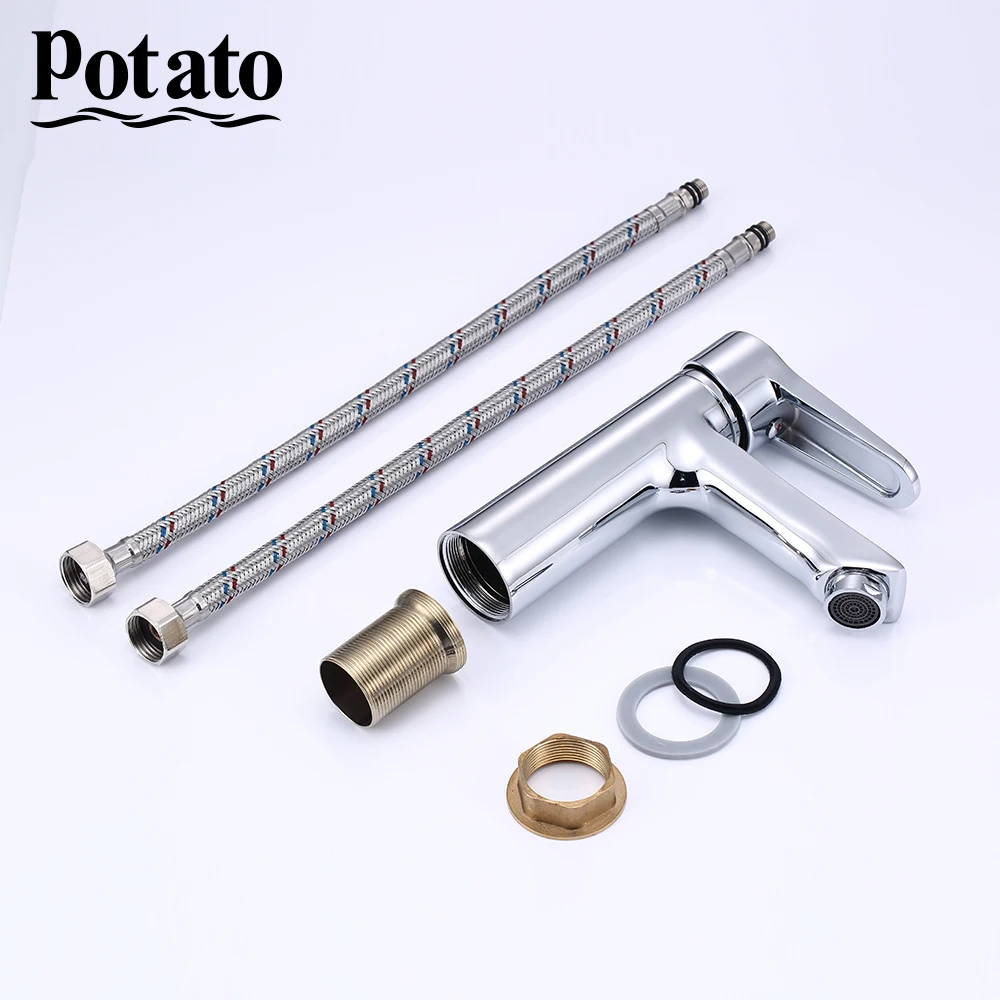 

Modern Chrome Bathroom Mixer Wash Basin Faucet Single Handle Single Hole Elegant Crane Tap p10271