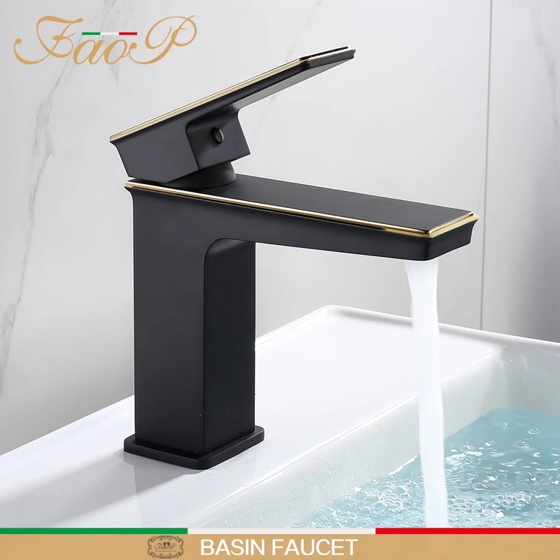Смеситель для раковины FAOP золотистый кран на раковину ванной комнаты водопад |