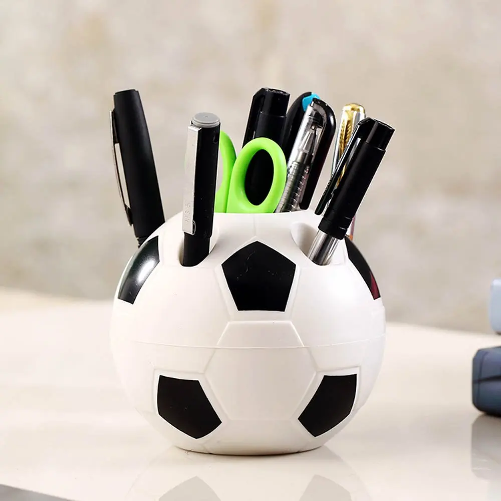 

Creative Football Pen Holder Plastic Durable Desktop Storage Box Multifunctional Pencil Storage Rack Stationery Office Home