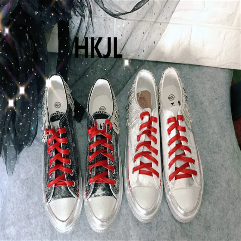 

На открытом воздухе в Корейском стиле тяжелая работа со стразами туфли на плоской подошве из тканого материала на улице в старинном стиле р...