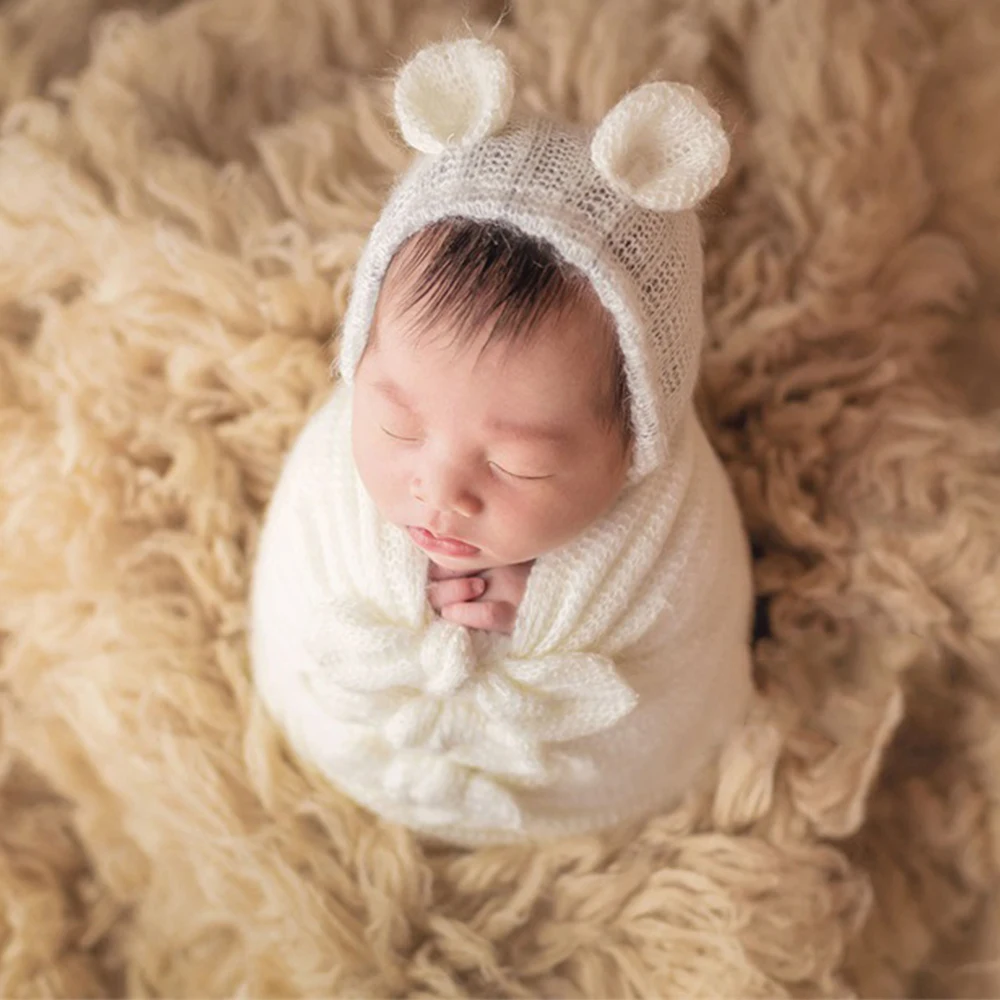 D&ampJ 4pcs/5pcs Newborn Sets Photography Props Baby Posing Pillow Hat Bonnet Wraps Background Blanket Fotografia Studio | Детская