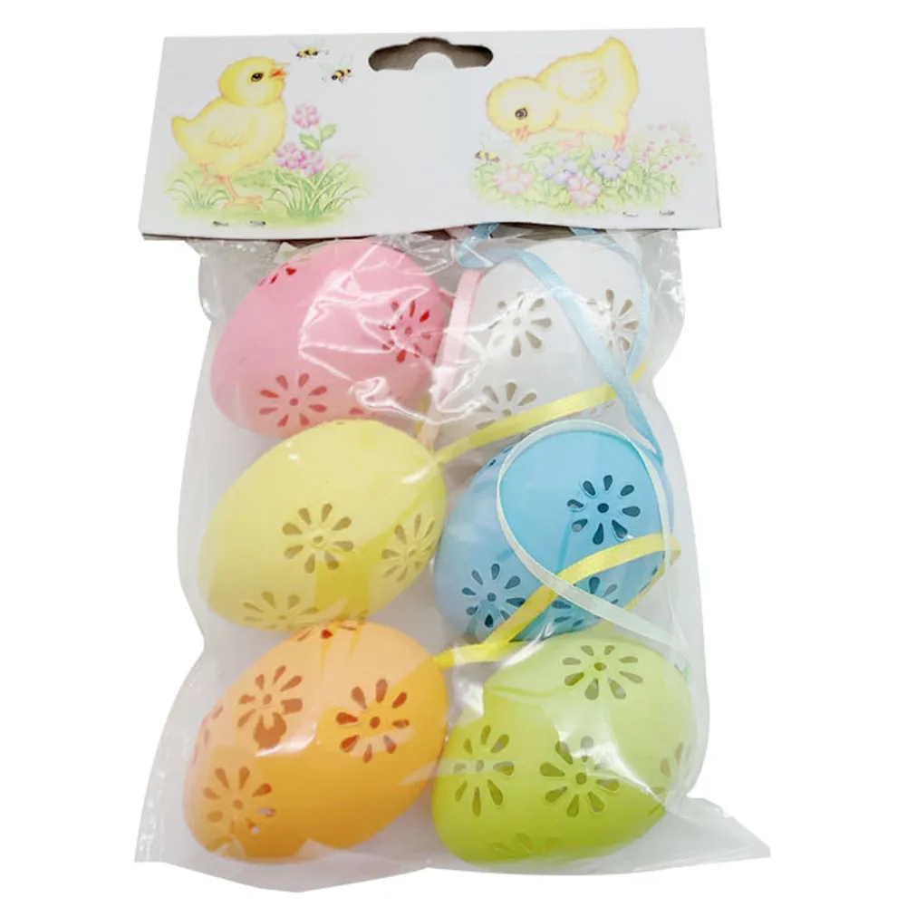 6 шт. пасхальные пластиковые разноцветные декоративные яйца|Украшения своими