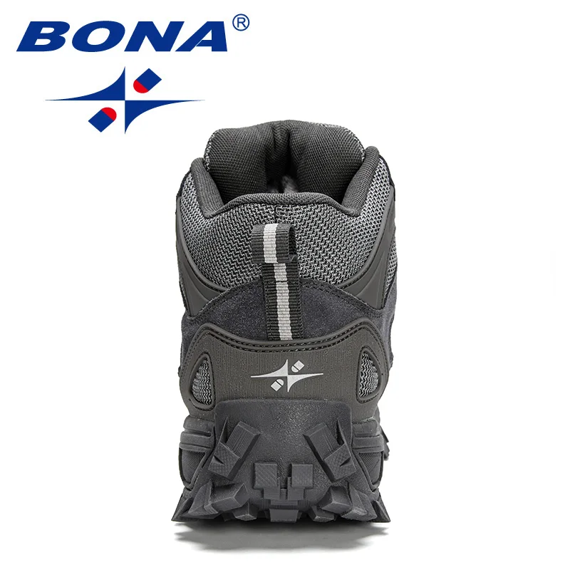 BONA 2022 New Designers Classic Pro-Mountain Ankle Hiking Boots For Men Outdoor Sports Trekking Shoes Man Plush Warm Snow Boots