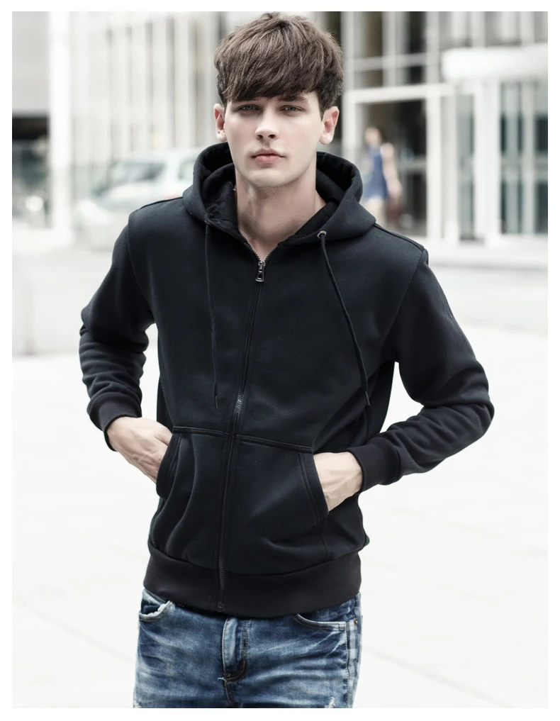 

Brand Men's hoodie with hood sweatshirts Jackets Men Fleece Streetwear Warm Tracksuit Men hoody Coats Velvet Sweatshirt Mens 982