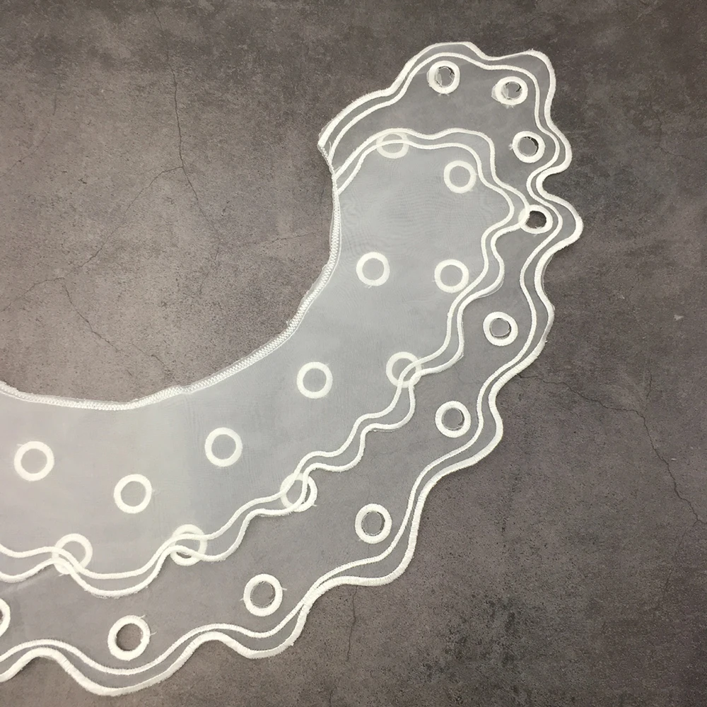 Сделай Сам H кружевной воротник Водорастворимая молочная шелковая вышивка