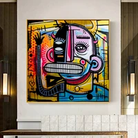 abstract poster graffiti street art canvas painting joachim colorful face wall art pictures for living room home decor prints