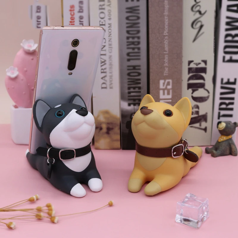 cartoon dog office home desktop stand mobile phone holder decoration lazy mobile ipad stand live free global shipping
