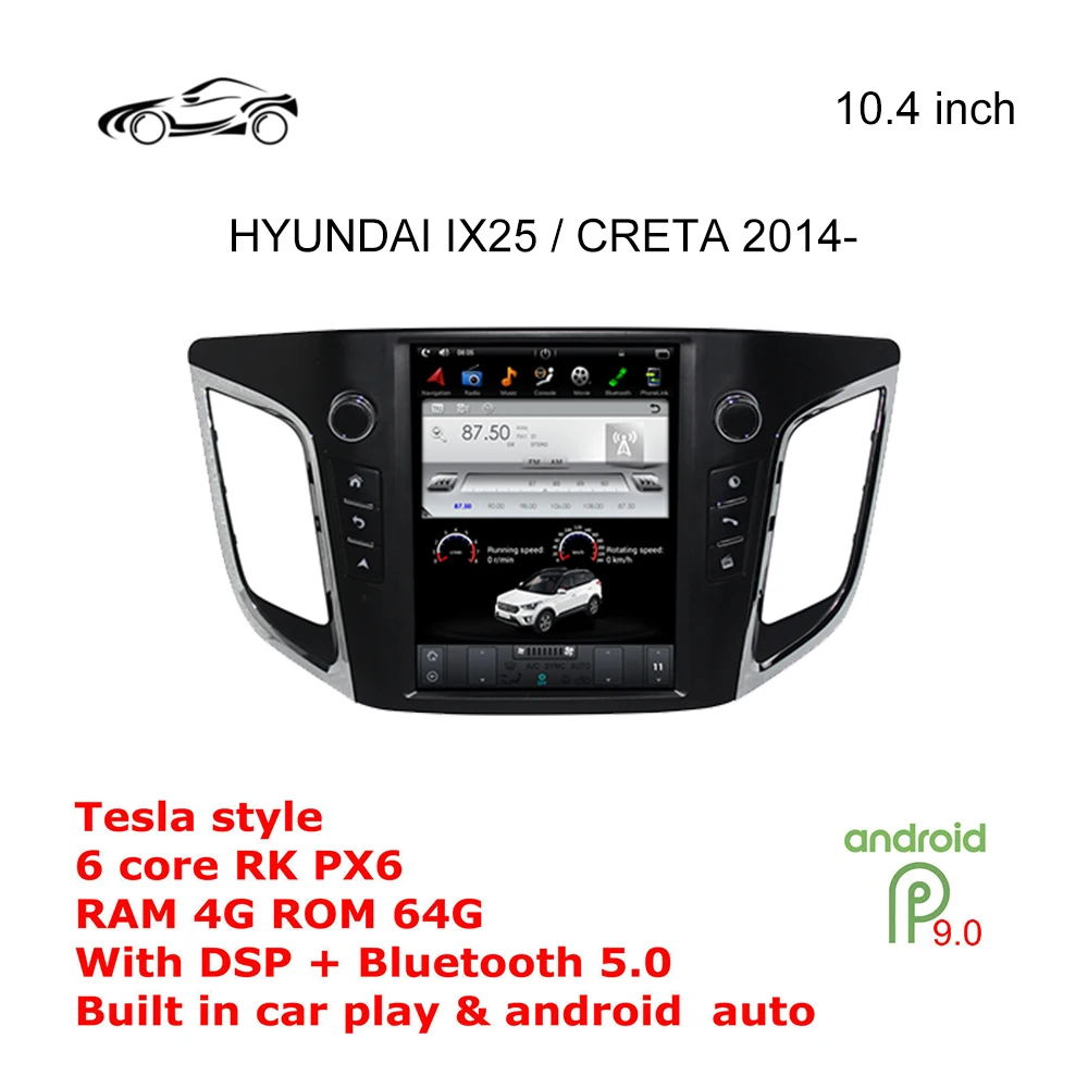

Автомагнитола CRETA IX25, 10,4 дюйма, 4 + 64 ГБ, GPS, DSP, 2014-