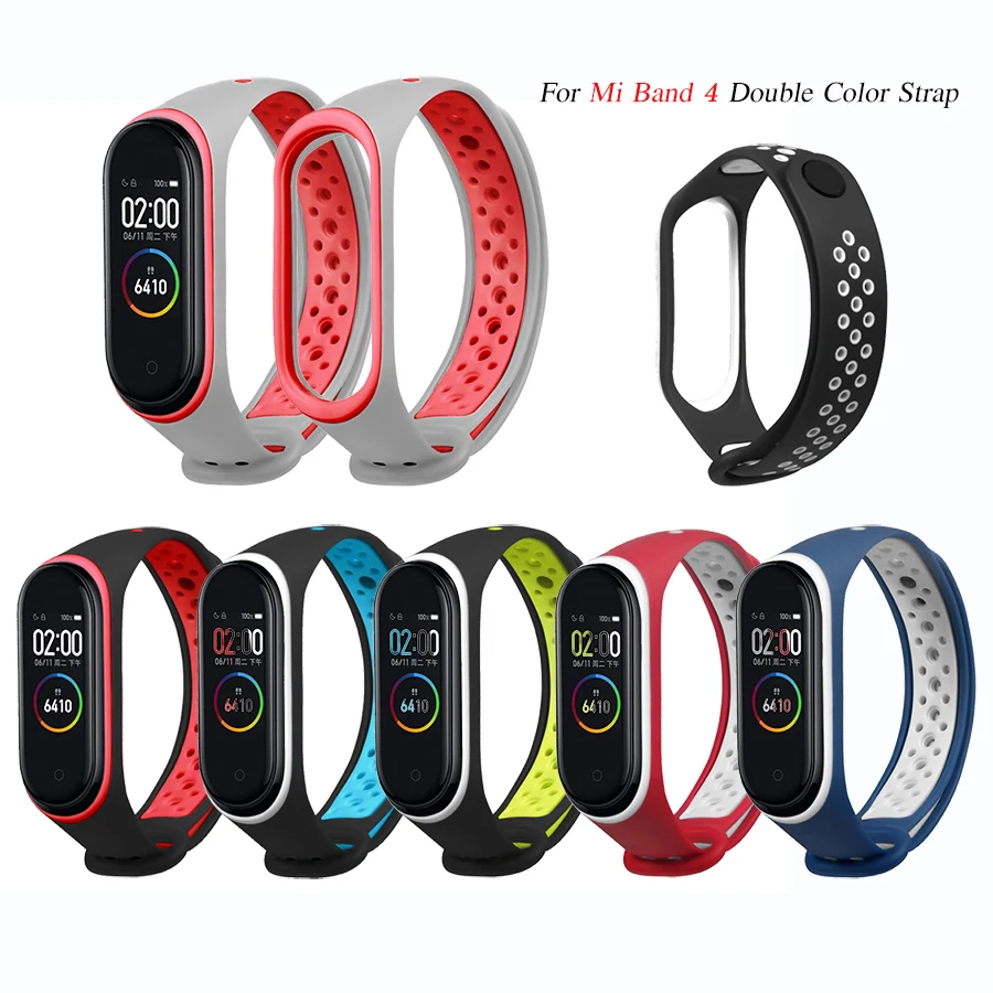 Браслет на запястье для Mi Band 3 4 силиконовый браслет Xiaomi спортивный ремешок