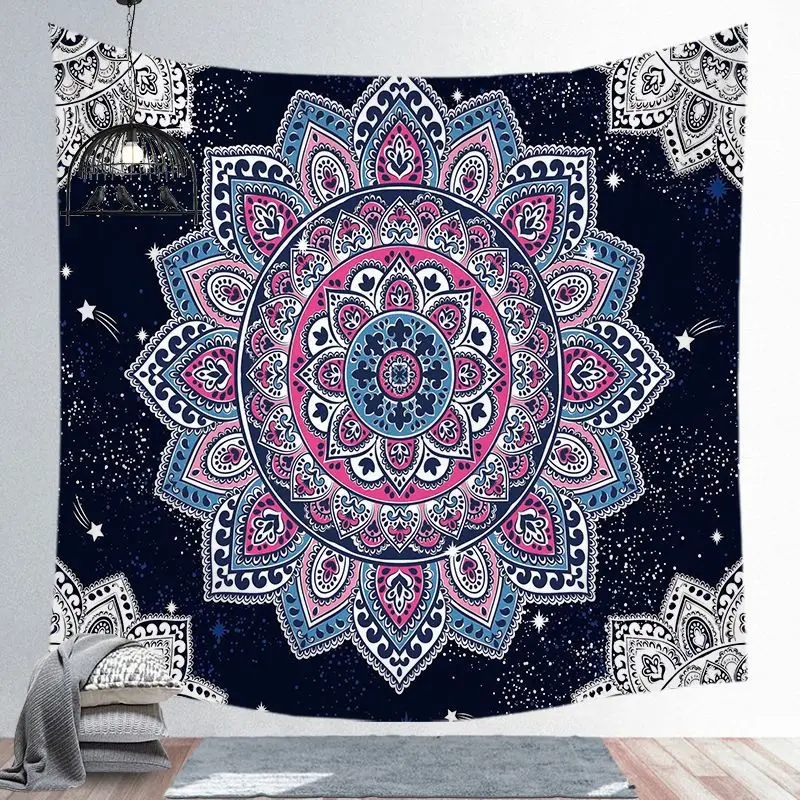 

Mandala background tapestry square background decoration hanging cloth background wall macrame wall hanging