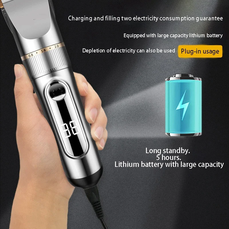 Hair Clippers For Men Cordless Trimmer Rechargeable Mens Haircut Grooming Set With LED Display And 6 Guide Combs Promotion | Инструменты