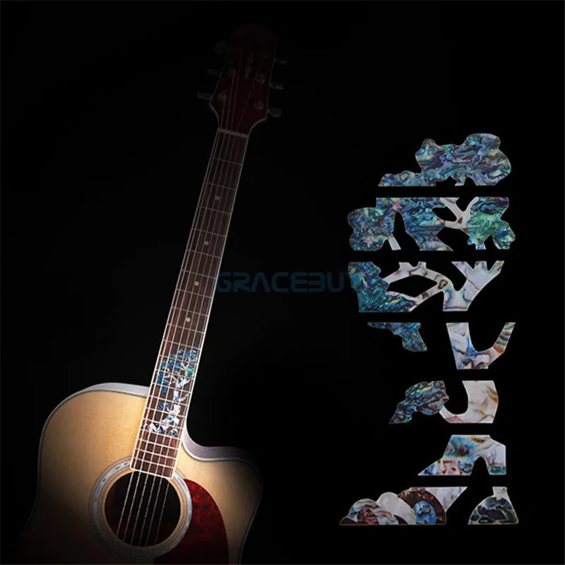 10 шт. гитара инкрустация наклейками Древо жизни гитары гриф наклейки для