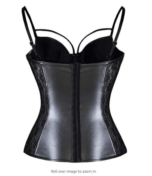 Guepiere Lingerie Sexy Corset Avec Jarretelles PU leather Black Korse Basque Suspender Korset Bustier Korsett Plus Size Langeri