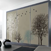custom size static cling window film tree pattern heat control reusable removable privacy protection home decoration glass foil
