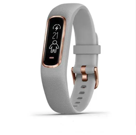 Оригинальные спортивные часы Garmin vivosmart 4 для фитнеса, для плавания, бега, пульсометр, Смарт-часы для женщин, марафон, браслет для дам - Цвет: Серый