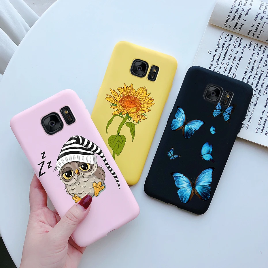 Чехол для Samsung Galaxy S6 S7 edge Мягкие силиконовые ТПУ чехлы с милыми сердечками и