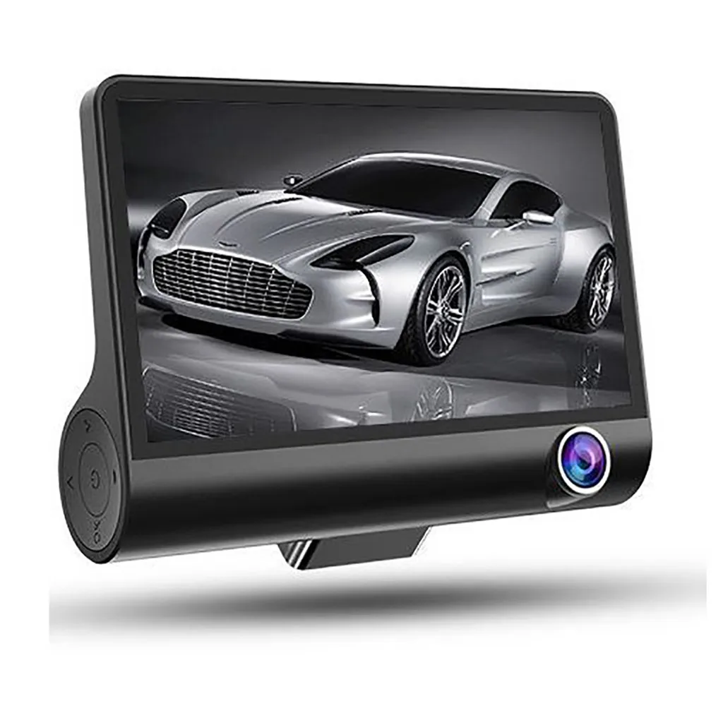 Видеорегистратор с 3 объективами WDR видеорегистратор 4 дюймовым дисплеем HD 1080P