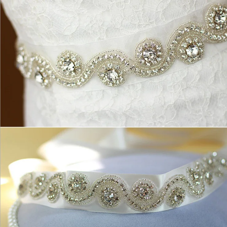 

BAZIIINGAAA Bridal Wedding Handmade Alloy Pearl Diamond Belt Wedding Dress Accessories Decoration Fashion High-end Personality