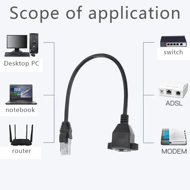 8Pin RJ45 кабель штекер гнездо винтовое крепление 100 м Сетевой удлинитель LAN