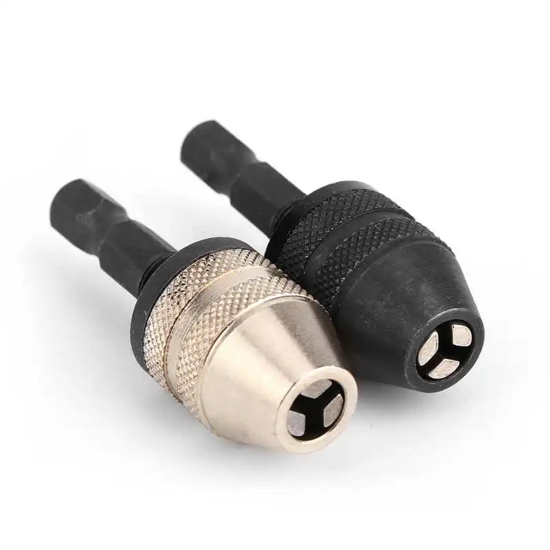 

WALFRONT Mini 1/4in Keyless Drill Bit Chuck Hex Shank Adapter Converter Quick Change 0.3-3mm SG Industrial Hardware Tools