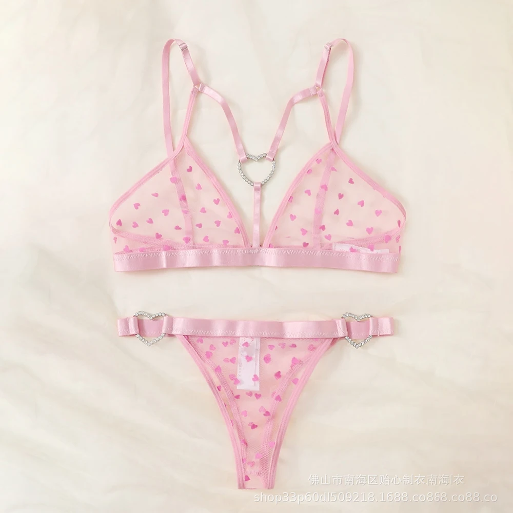 Женское Прозрачное нижнее белье привлекательный кружевной комплект с