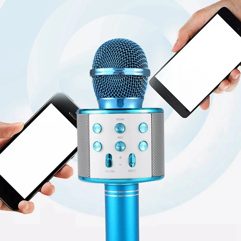 HFES 2 шт. беспроводной микрофон для караоке портативный Bluetooth мини домашний КТВ