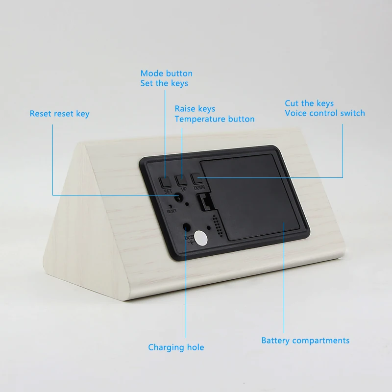 

Digitale Klok Led Houten Wekker Tafel Sound Control Elektronische Klokken Desktop Usb/Aaa Aangedreven Desperadoes Thuis Tafel