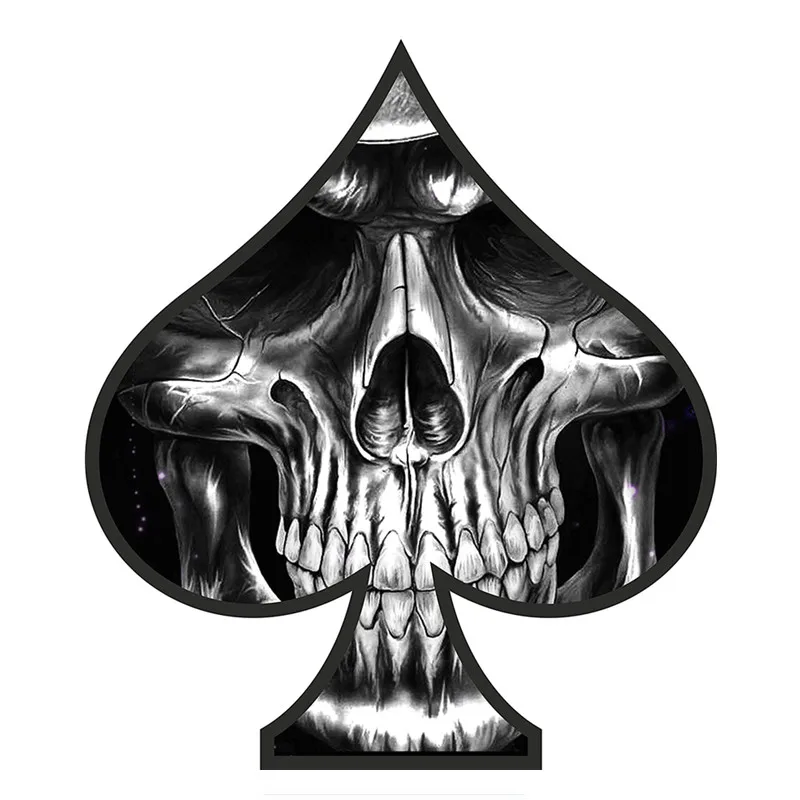

Creative Ace of Spades Skull Car Sticker Accessories Vinyl PVC 17cm*15cm Motorcycle Waterproof Windshield Car Styling Decal