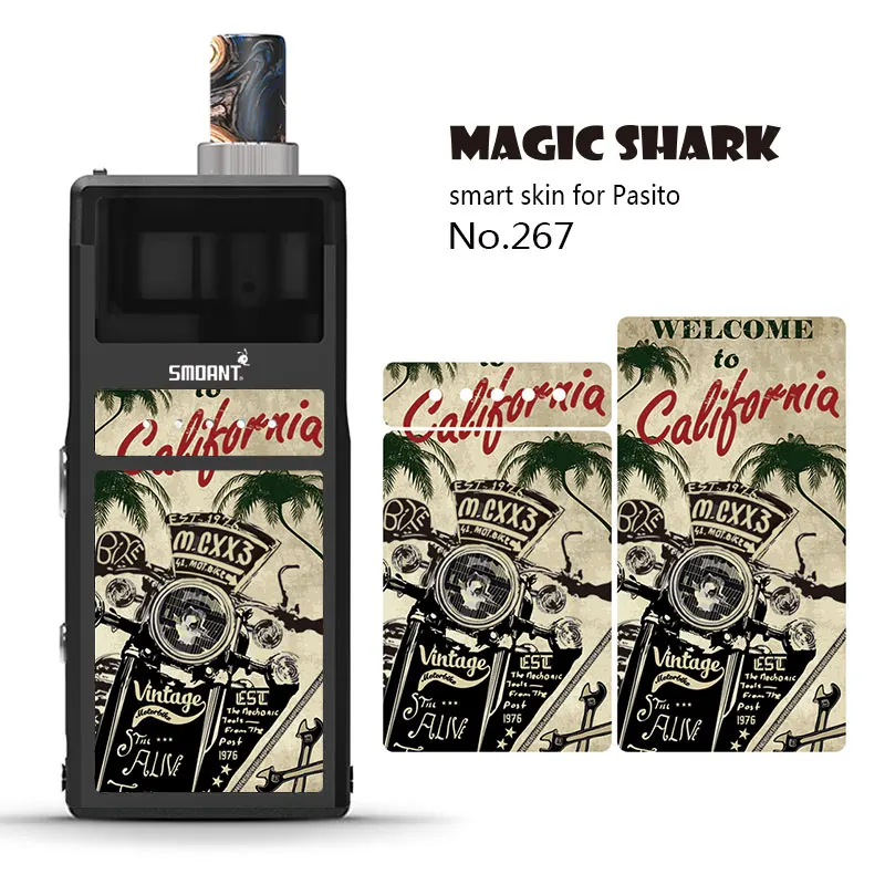 Magic Shark Motorcycle V-Vendetta Car Ghost Rider Stone Print Skin Film Cover Pod Vape Sticker Case for Smoant Pasito | Мобильные