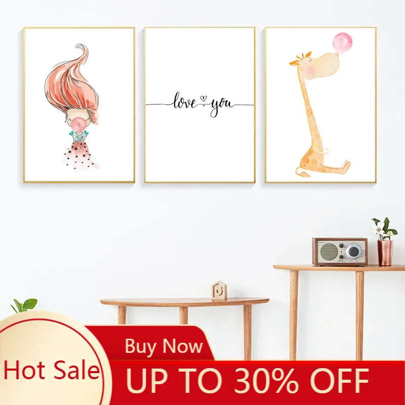Картина на холсте аниме животные принты детская комната художественный плакат с