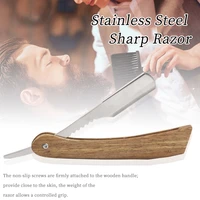 professional wood handle replaceable blade shaving razors barber shaver for man care