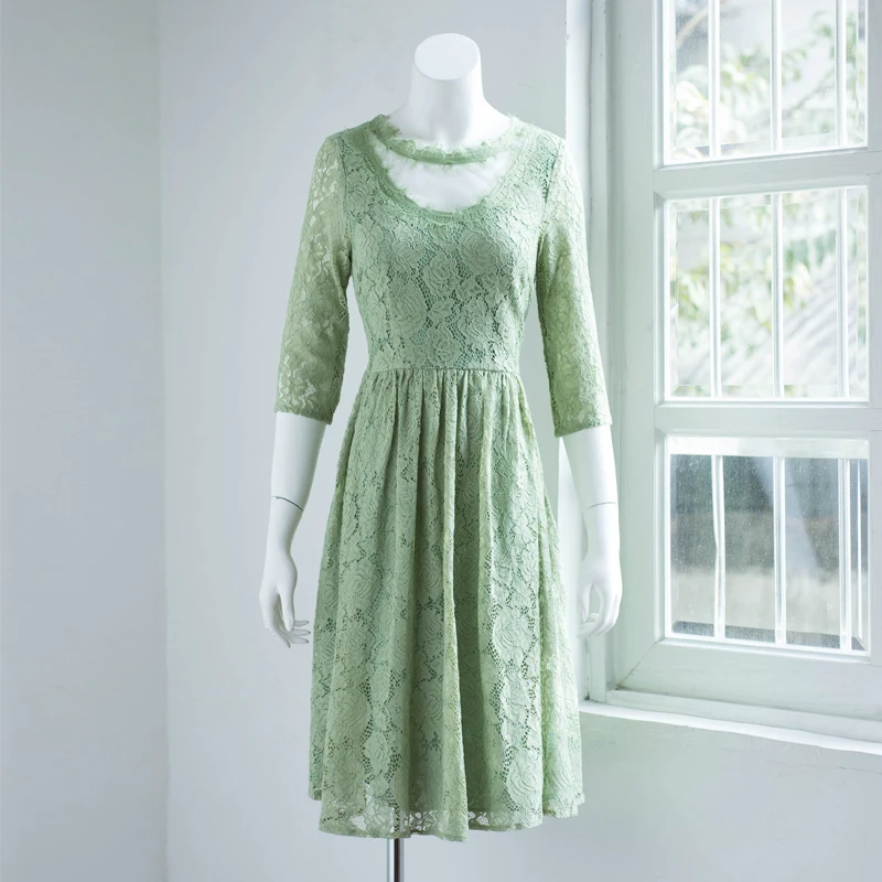 Только плюс зеленое кружевное платье женская обувь пропускающая воздух