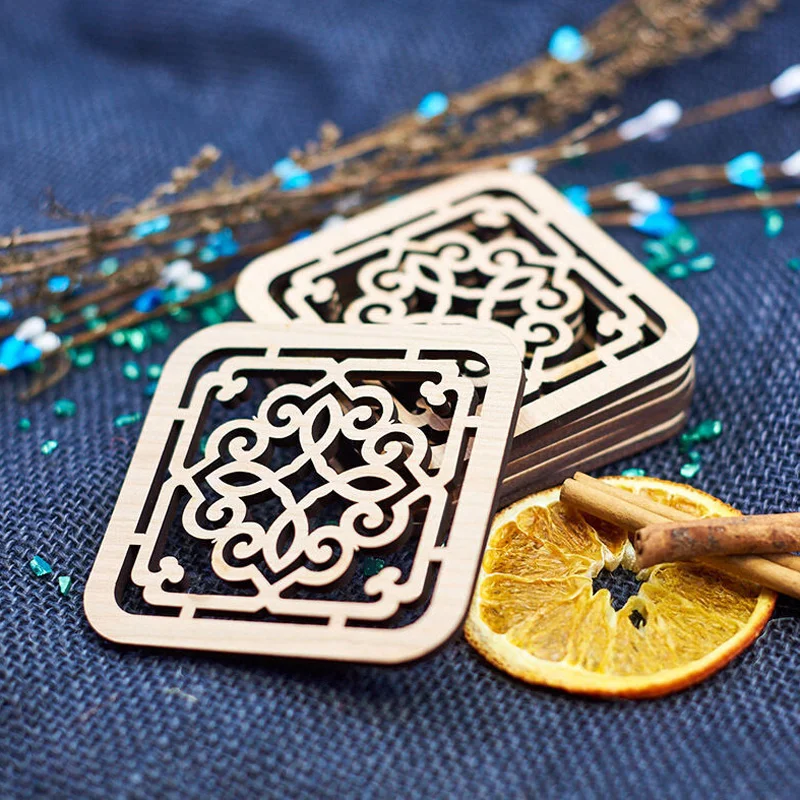 Геометрические подставки деревянные Заказные питьевые подстаканники подарок на