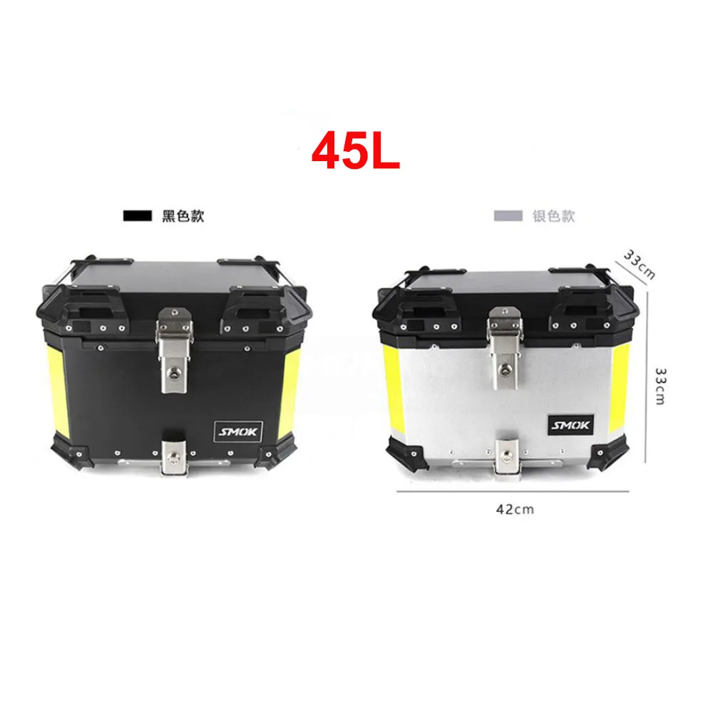 للبيع صندوق أدوات خلفية للدراجات النارية 45 لتر ، صندوق تخزين خوذة مقاوم للماء ، صندوق أدوات ، مفتاح قفل من الألومنيوم