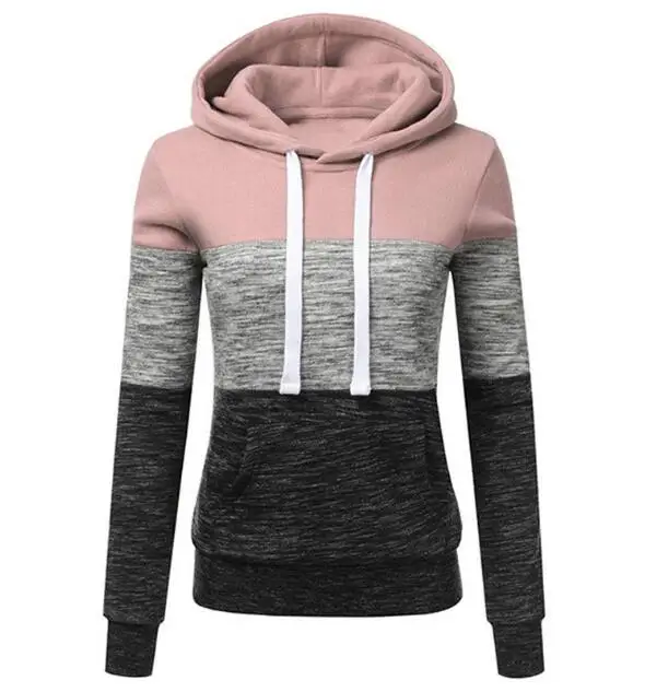 Женские толстовки с капюшоном повседневные свитшоты составного кроя