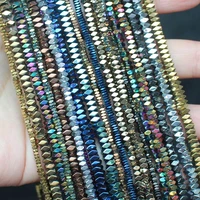 free shipping natural hematite shining facted rectangler 2x12x32x4mm loose beads for diy necklace bracelat jewelry making