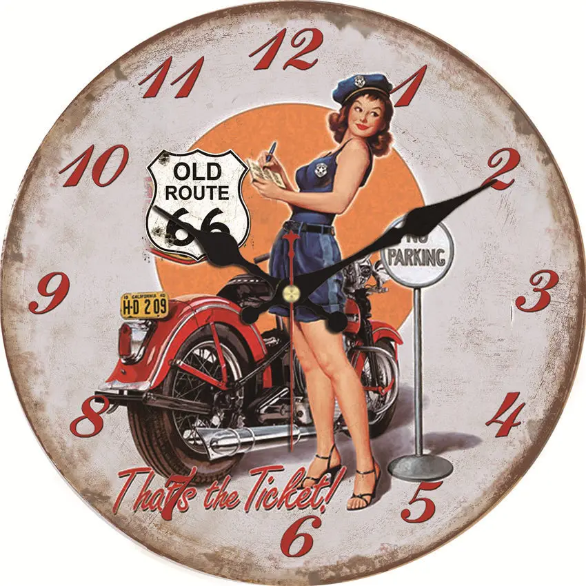 Silent Battery Operated Wall Clocks Motorcycle Legends Never Die Large Race Route Clock Rustic Farmhouse Vintage | Дом и сад