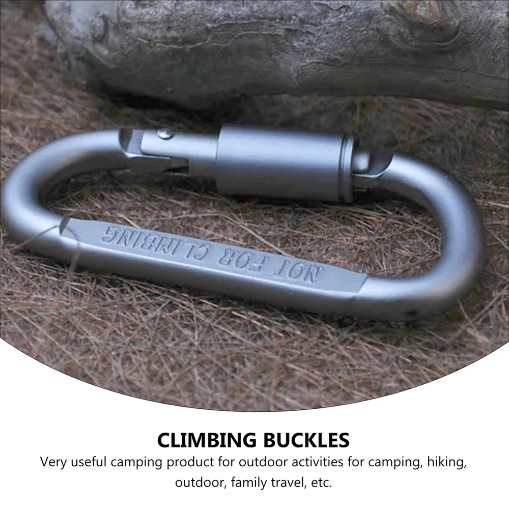 

1 Set 5Pcs Aluminum Alloy Carabiner Clips Practical Hiking Snap Hooks (Grey)
