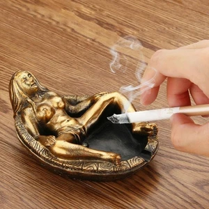 Personalized Resin Ashtray Home Decoration Resin Skull Head Beauty Ashtray for Boyfriend Gift