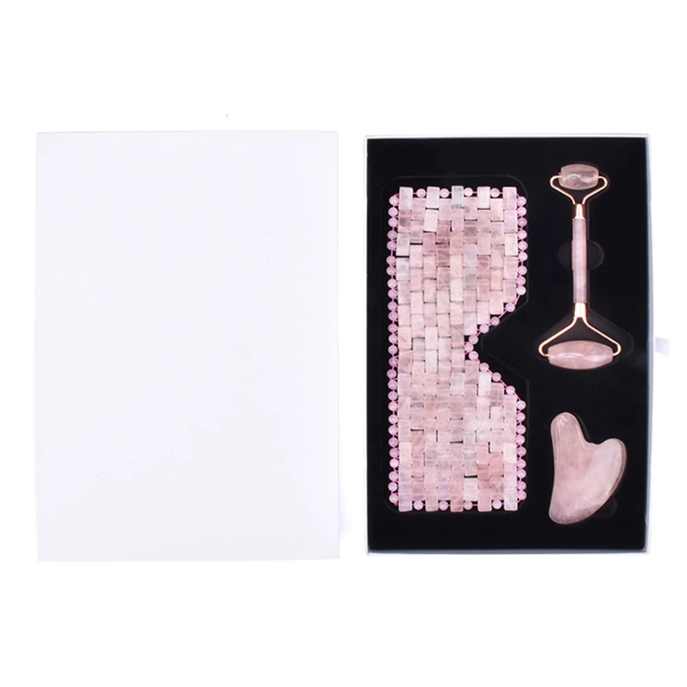 

3pcs Natural Jade Eye Roller Patch Cooling Eye Curtain Board Relaxation Massage Stone Face Massage Roller Wrinkle Massage Set