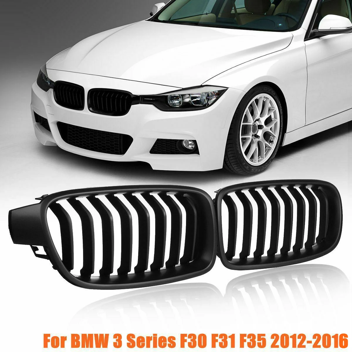 

Решетки для гриля BMW, матовые черные решетки для BMW F30, F31, F35, 3 серии 2012, 2013, 2014, 2015, 2016, 2017
