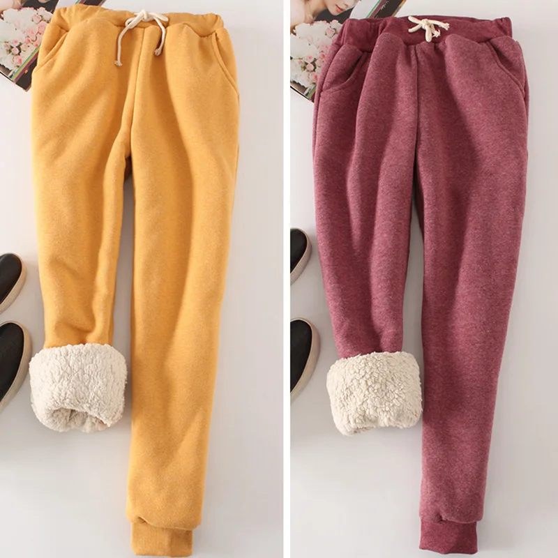 Новинка 2019 высококачественные женские зимние брюки мешковатые плотные теплые