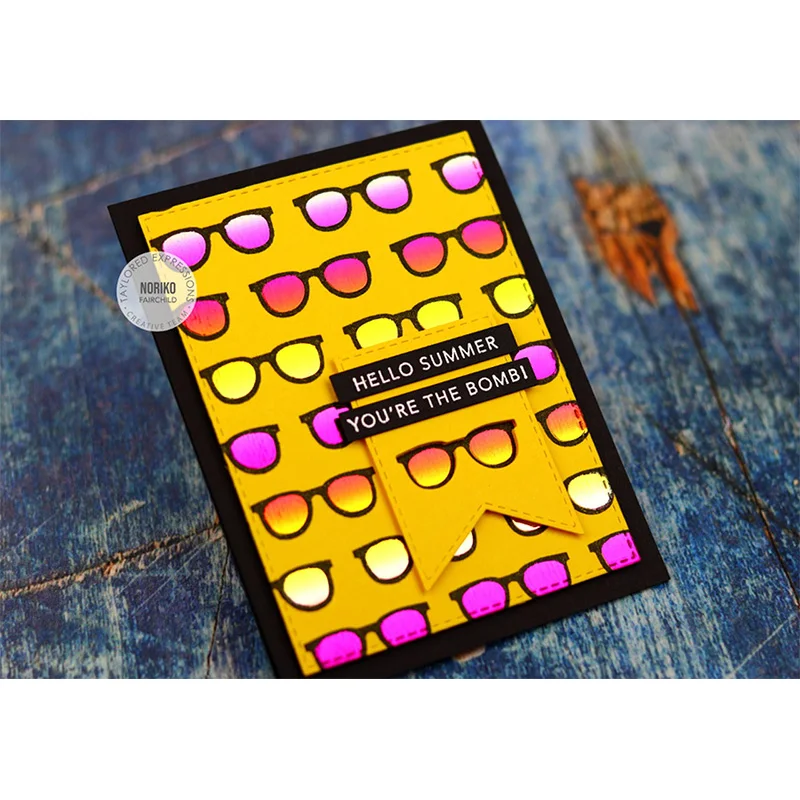 

Summer Sunglasses Circle Cutting Dies And Stamps And Stencil Scrapbook Diary Decoration Stencil Embossing Template Make Albums