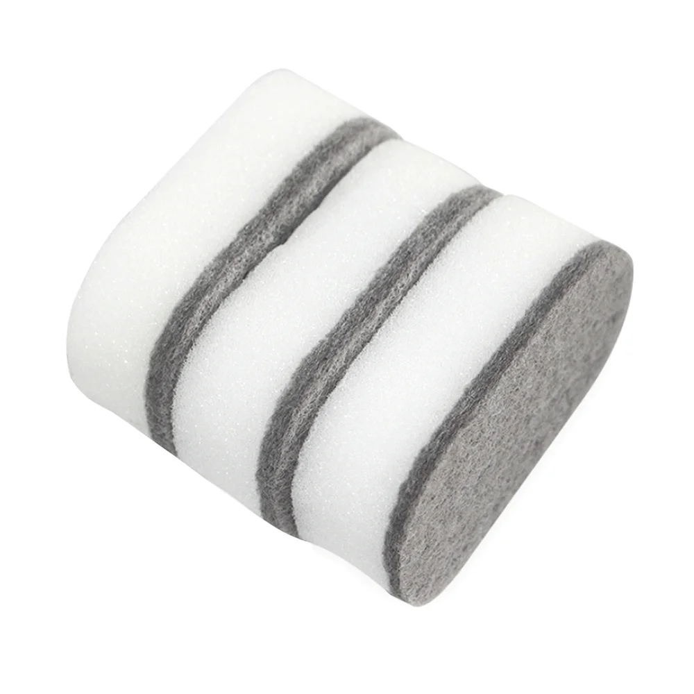 

5pcs Household Sponge Scouring Pad Home Kitchen Dishwashing Sponge Cleaning Pad Sponge Cloth (Grey + White)
