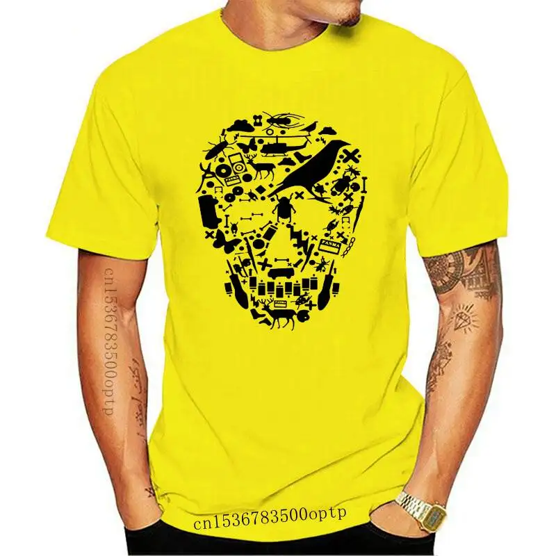 

Мужская футболка с принтом черепа, Повседневная футболка из 2021 хлопка с короткими рукавами, лето 2021