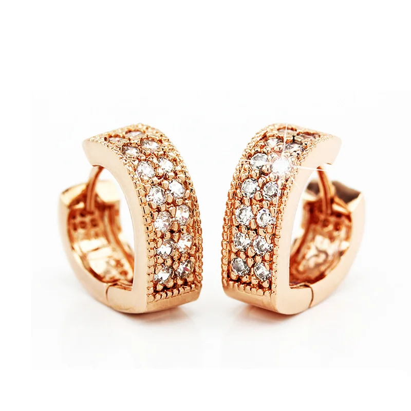 5 rose gold 2 шт./упак. тонкой обруч серьги, нержавеющая сталь, Для женщин с изображением сердца розы цвета: золотистый, серебристый CZ Кристалл Тон спиральный для хряща козелка Rook мягкое ухо пирсинг ювелирные изделия - Окраска металла: 5 rose gold