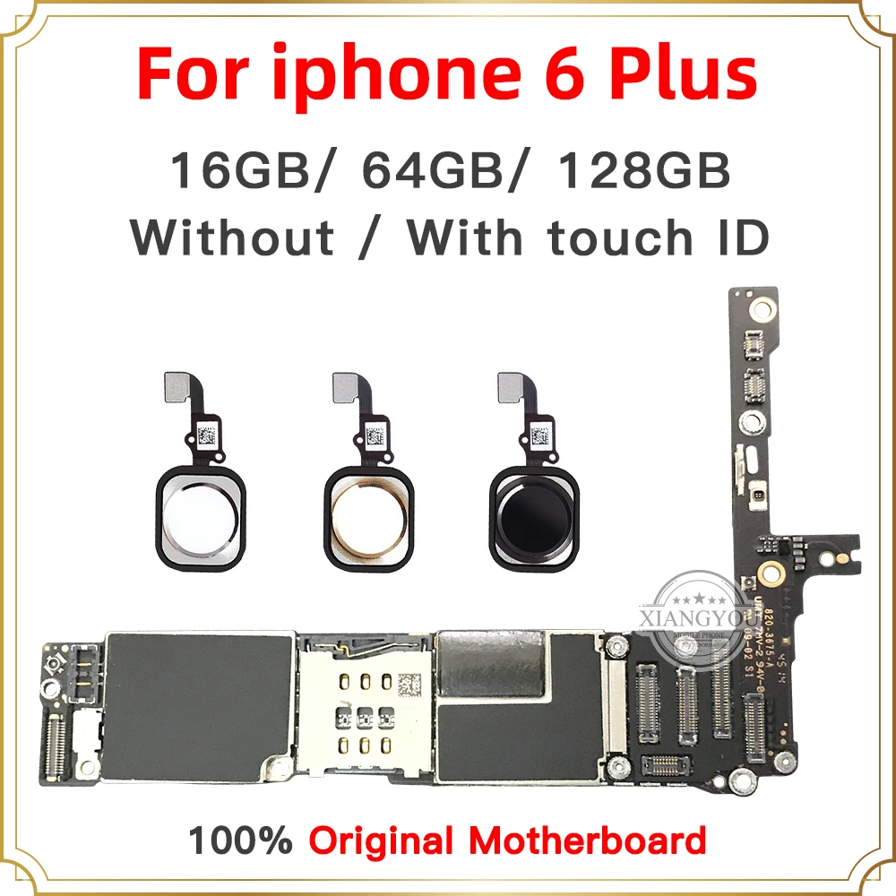 Оригинальная материнская плата для iPhone 6 Plus 16 ГБ 64 128 5 дюйма со сканером