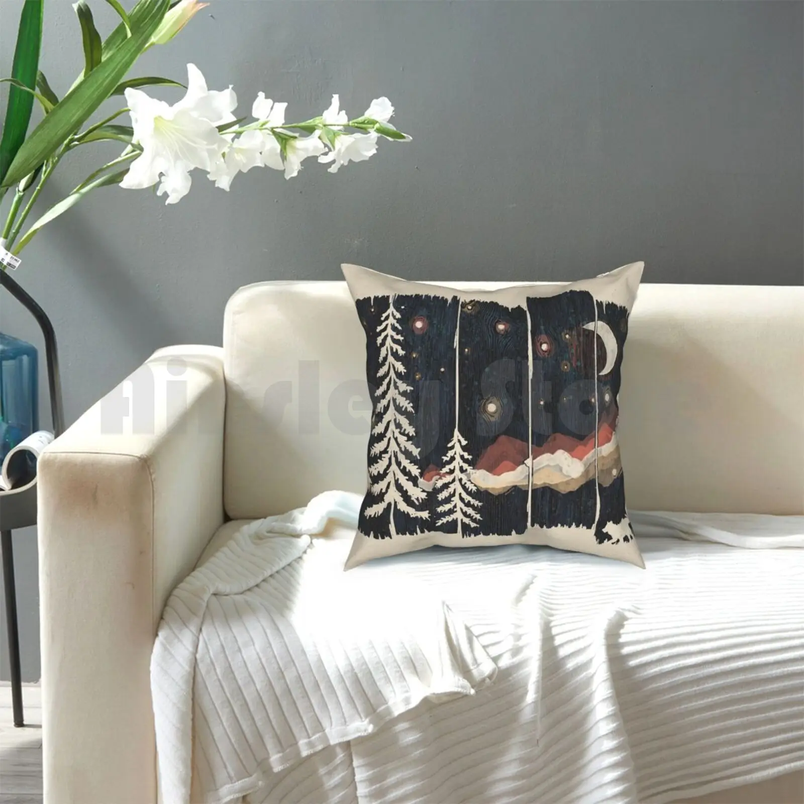 Звездная ночь в горах... Подушка с фотографией домашняя мягкая Накидная Ndtank