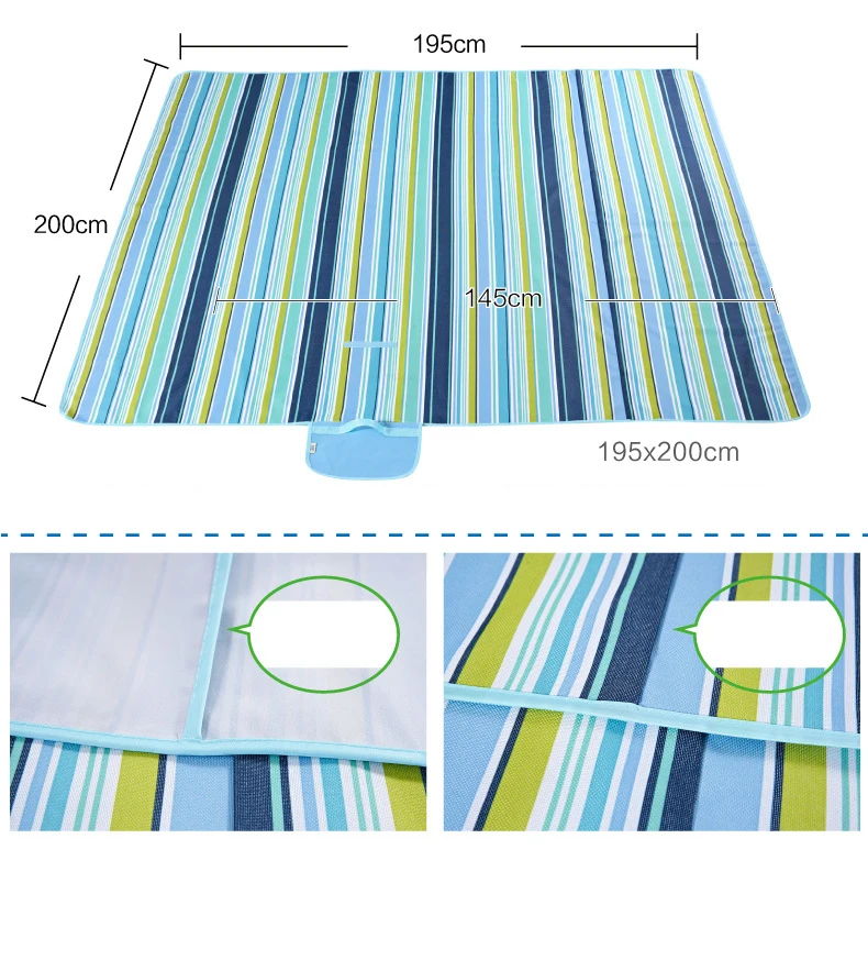 Коврик для пикника водонепроницаемый складной плед из ткани Оксфорд отдыха на